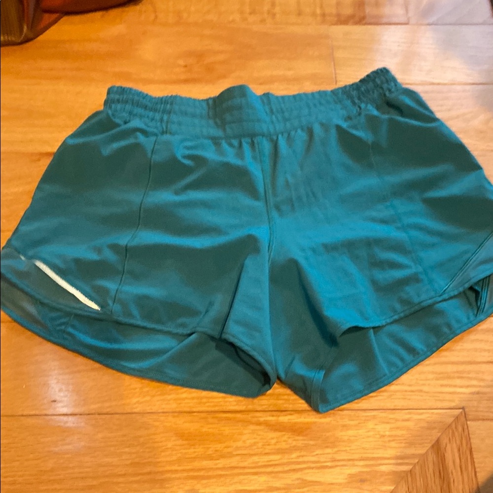 Lululemon Athletica Green Athletic Shorts with Reflective Detail
